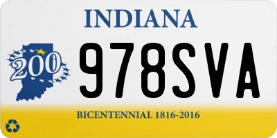 IN license plate 978SVA