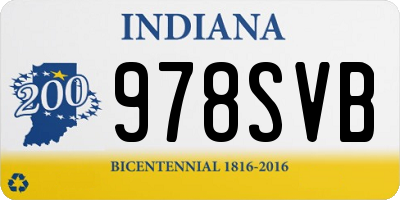 IN license plate 978SVB