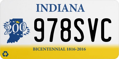 IN license plate 978SVC