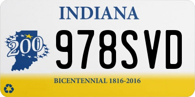 IN license plate 978SVD