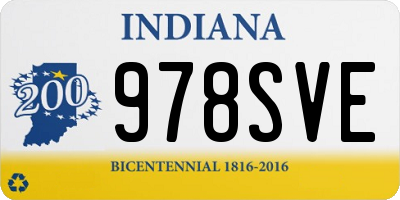 IN license plate 978SVE