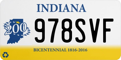 IN license plate 978SVF