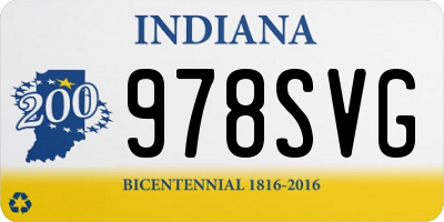 IN license plate 978SVG