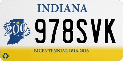 IN license plate 978SVK