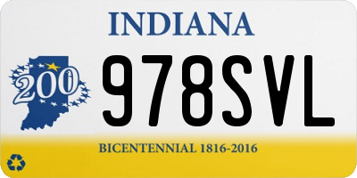IN license plate 978SVL