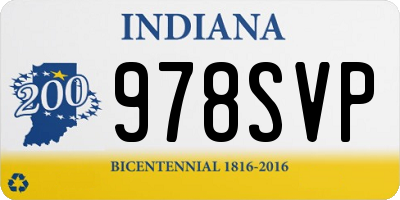 IN license plate 978SVP