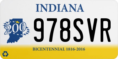 IN license plate 978SVR