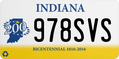 IN license plate 978SVS