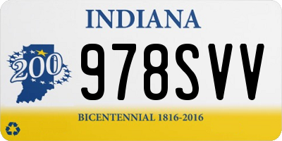 IN license plate 978SVV