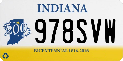 IN license plate 978SVW