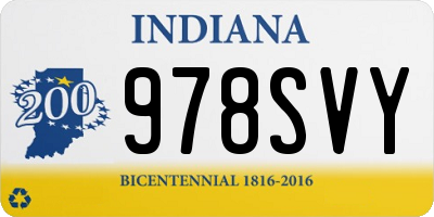 IN license plate 978SVY