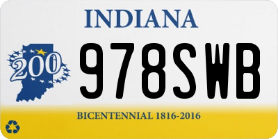 IN license plate 978SWB