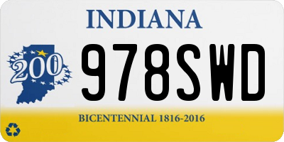 IN license plate 978SWD