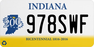 IN license plate 978SWF