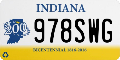 IN license plate 978SWG
