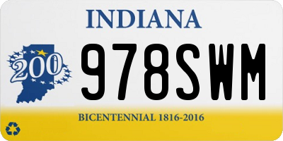 IN license plate 978SWM