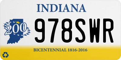 IN license plate 978SWR