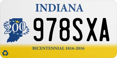 IN license plate 978SXA