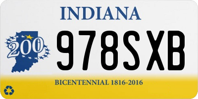 IN license plate 978SXB