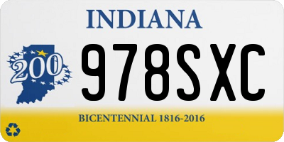 IN license plate 978SXC