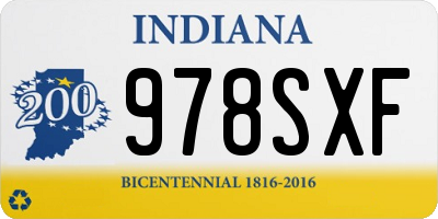 IN license plate 978SXF
