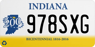 IN license plate 978SXG