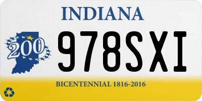 IN license plate 978SXI