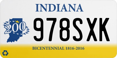 IN license plate 978SXK