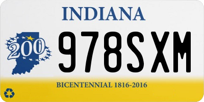 IN license plate 978SXM