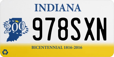 IN license plate 978SXN