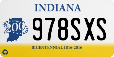 IN license plate 978SXS