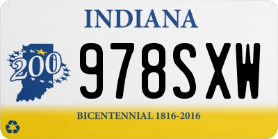 IN license plate 978SXW