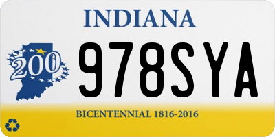 IN license plate 978SYA
