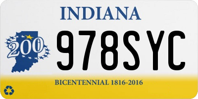 IN license plate 978SYC