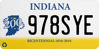 IN license plate 978SYE