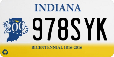 IN license plate 978SYK
