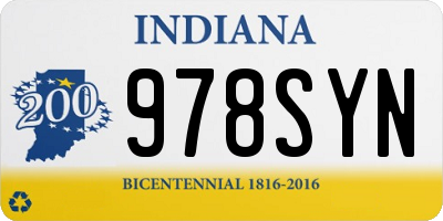 IN license plate 978SYN