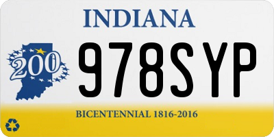 IN license plate 978SYP