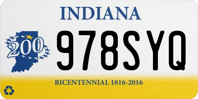 IN license plate 978SYQ