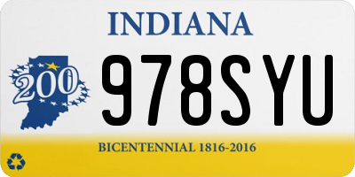 IN license plate 978SYU