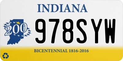 IN license plate 978SYW
