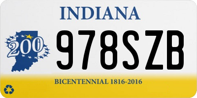 IN license plate 978SZB