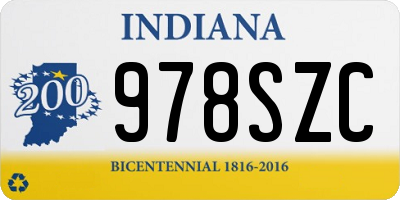 IN license plate 978SZC