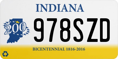 IN license plate 978SZD