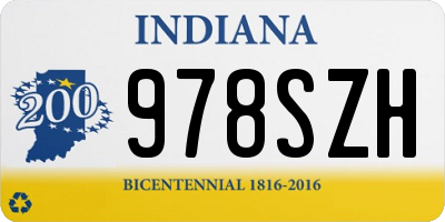 IN license plate 978SZH