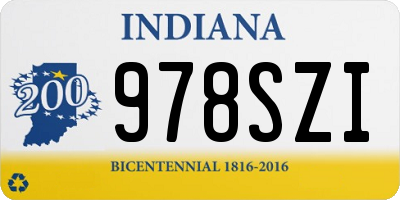 IN license plate 978SZI