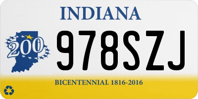 IN license plate 978SZJ