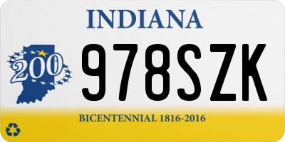 IN license plate 978SZK