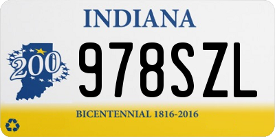 IN license plate 978SZL