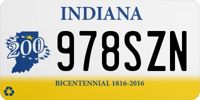 IN license plate 978SZN